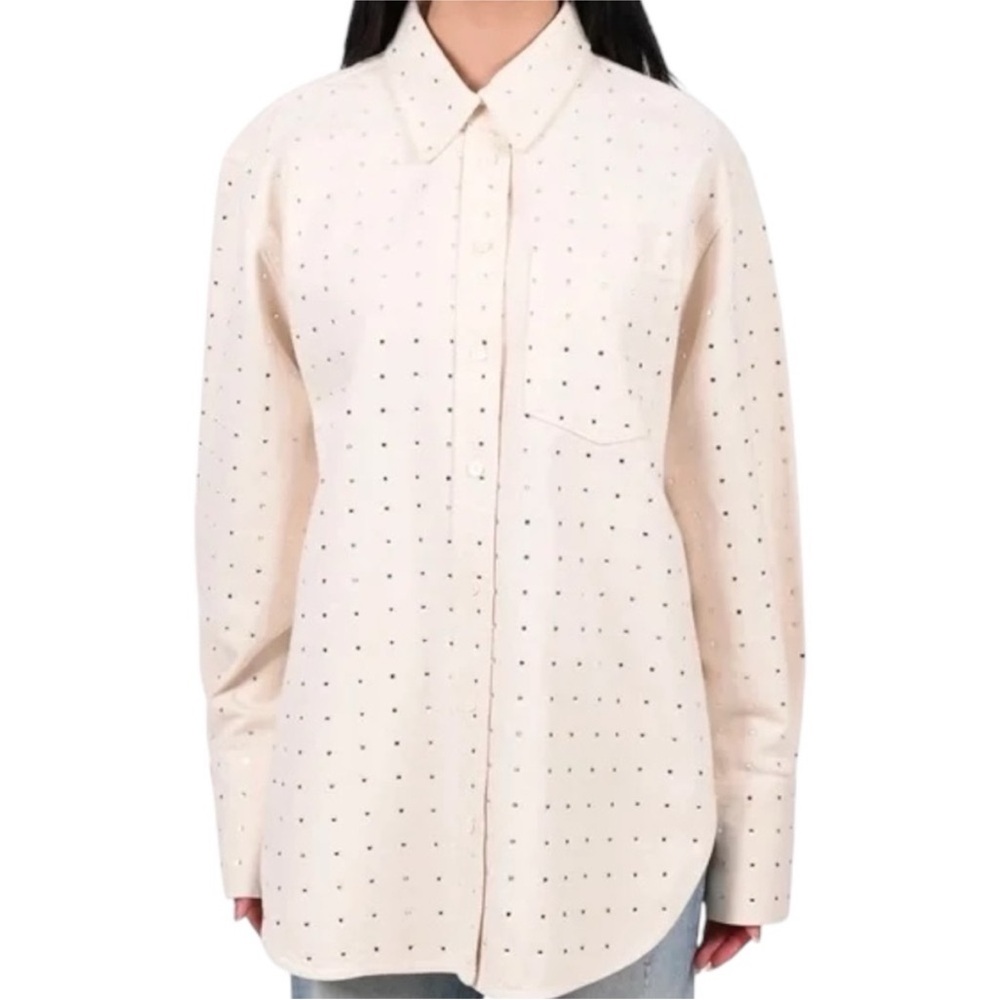 Frame Denim Cream Long Sleeve Button Down Shirt